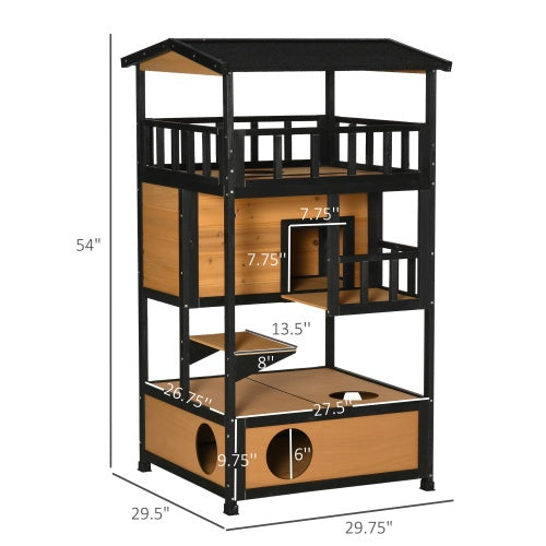 Wooden Outdoor Cat House