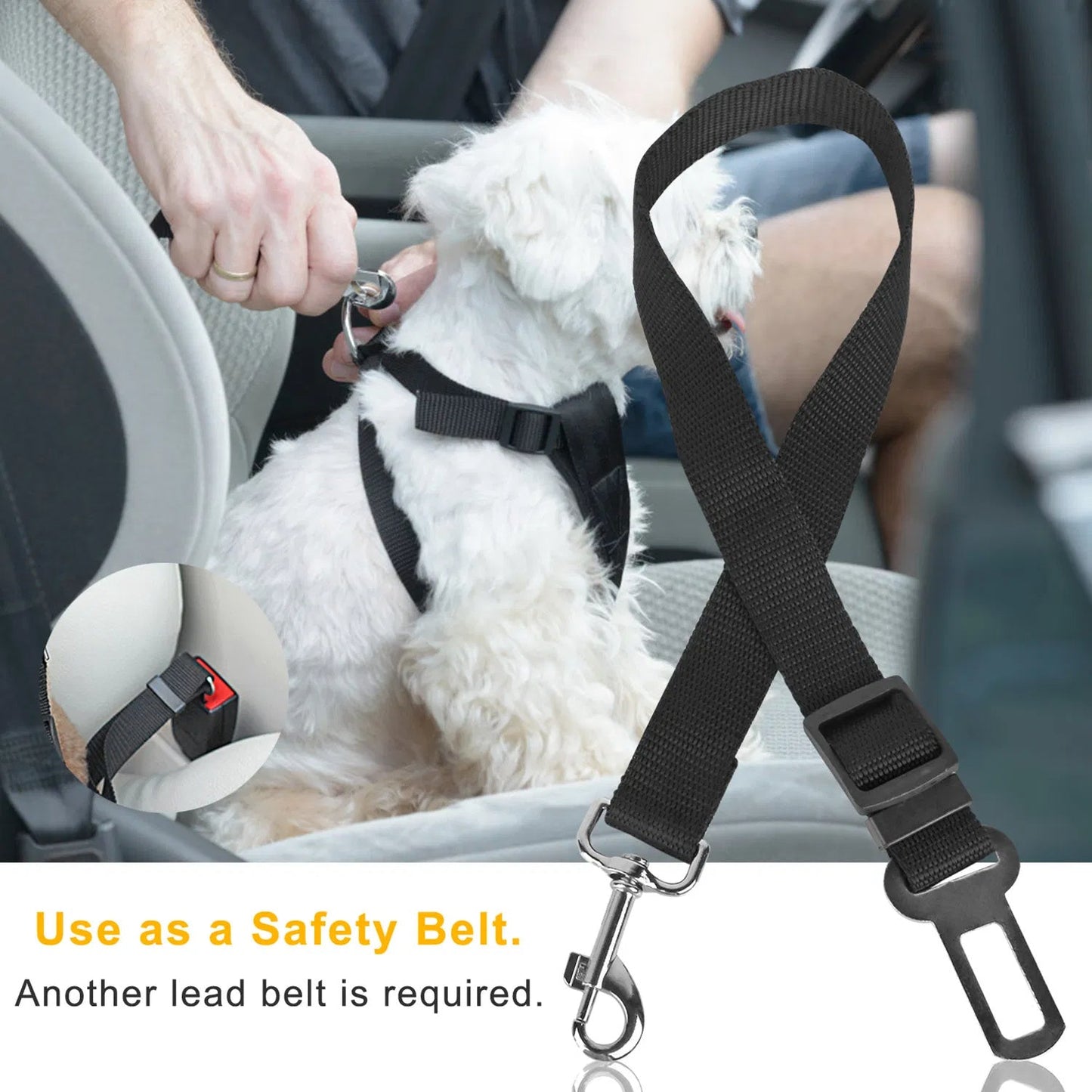 2Pcs Pet Dog Seat Belt Leash Adjustable Pet Dog Cat Safety Leads
