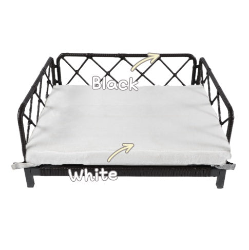 Wicker Pet Bed Rattan Dog Sofa Bed Outdoor Indoor Water Resistant