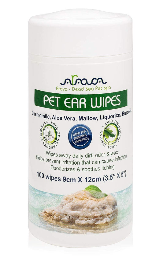Pet Ear Cleaner Wipes by Arava