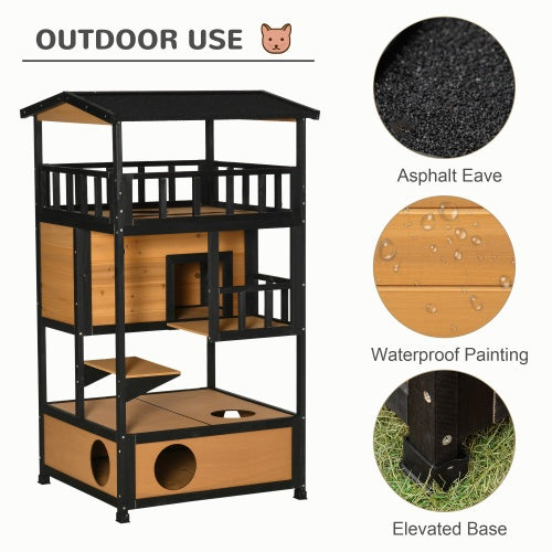 Wooden Outdoor Cat House