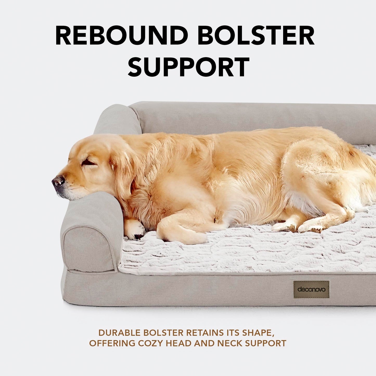 Luxury Velvet & Linen Dog Bed with Armrest