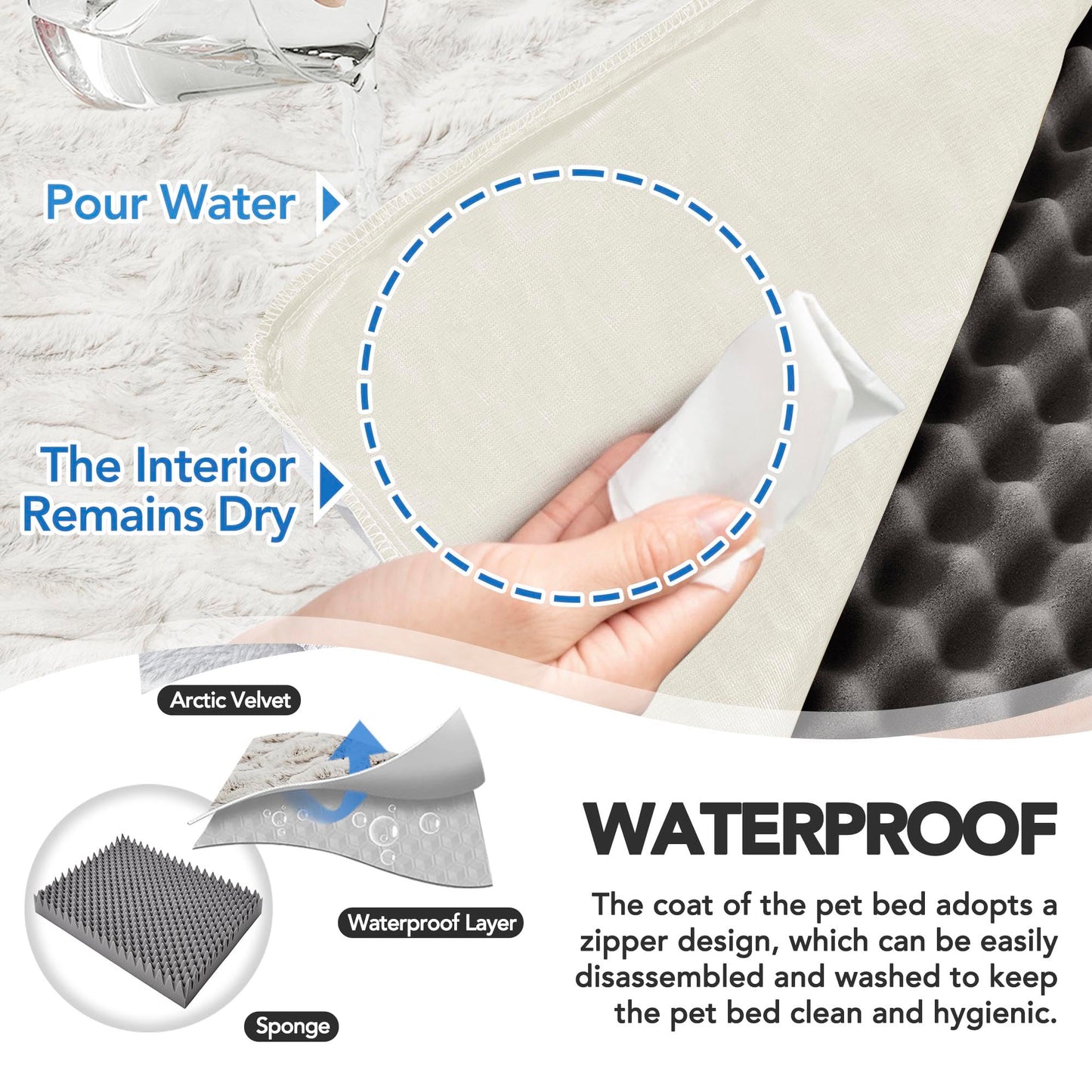 Luxury Velvet & Linen Dog Bed with Armrest