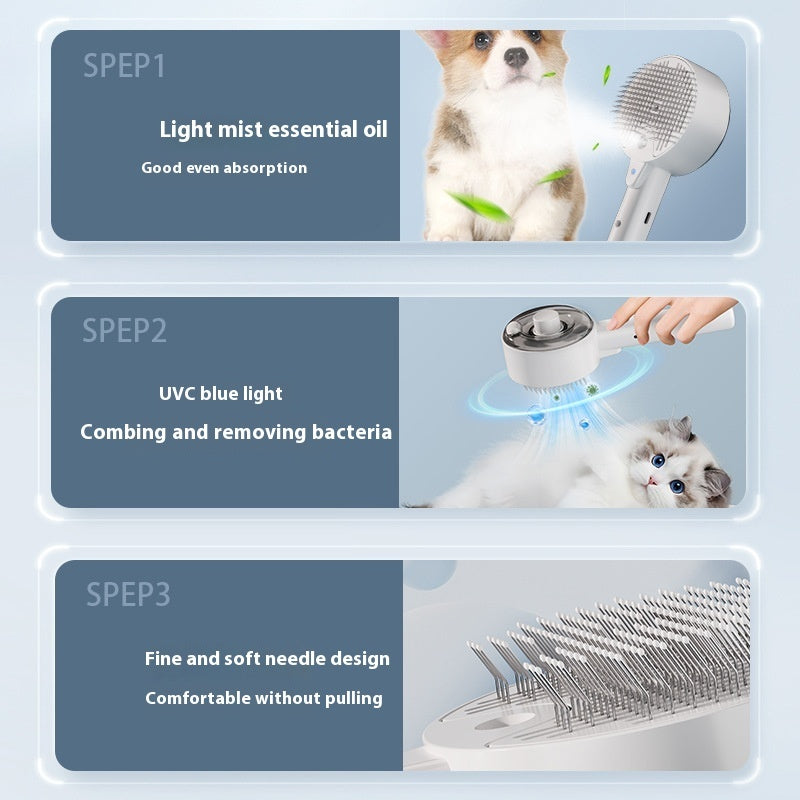 Pet Hair Remover Brush For Dog And Cat, Steam Brush, Self Cleaning