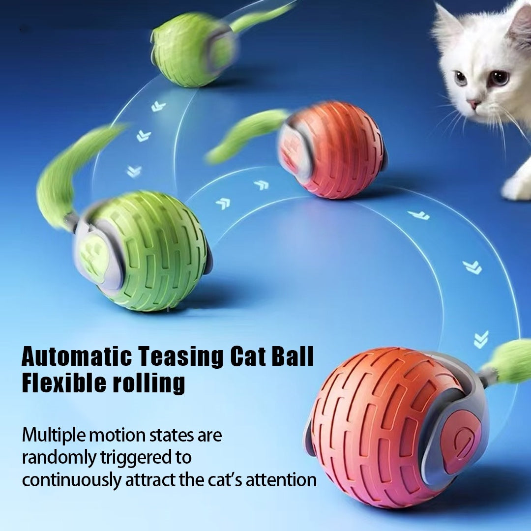 Interactive Cat Toy,  Auto Rolling Ball Toy For Cat