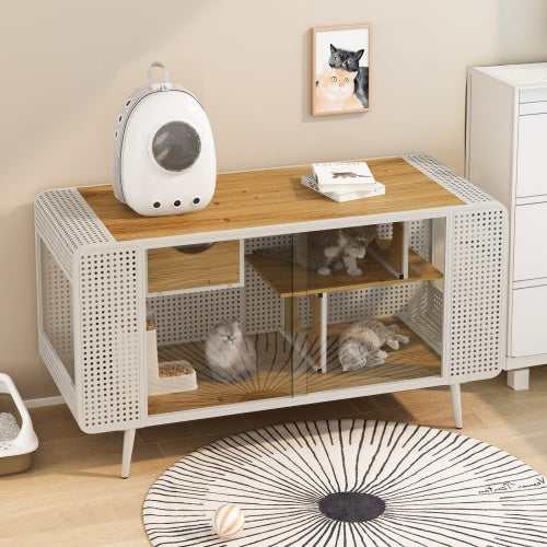 Spacious Cat Houses With Tempered Glass