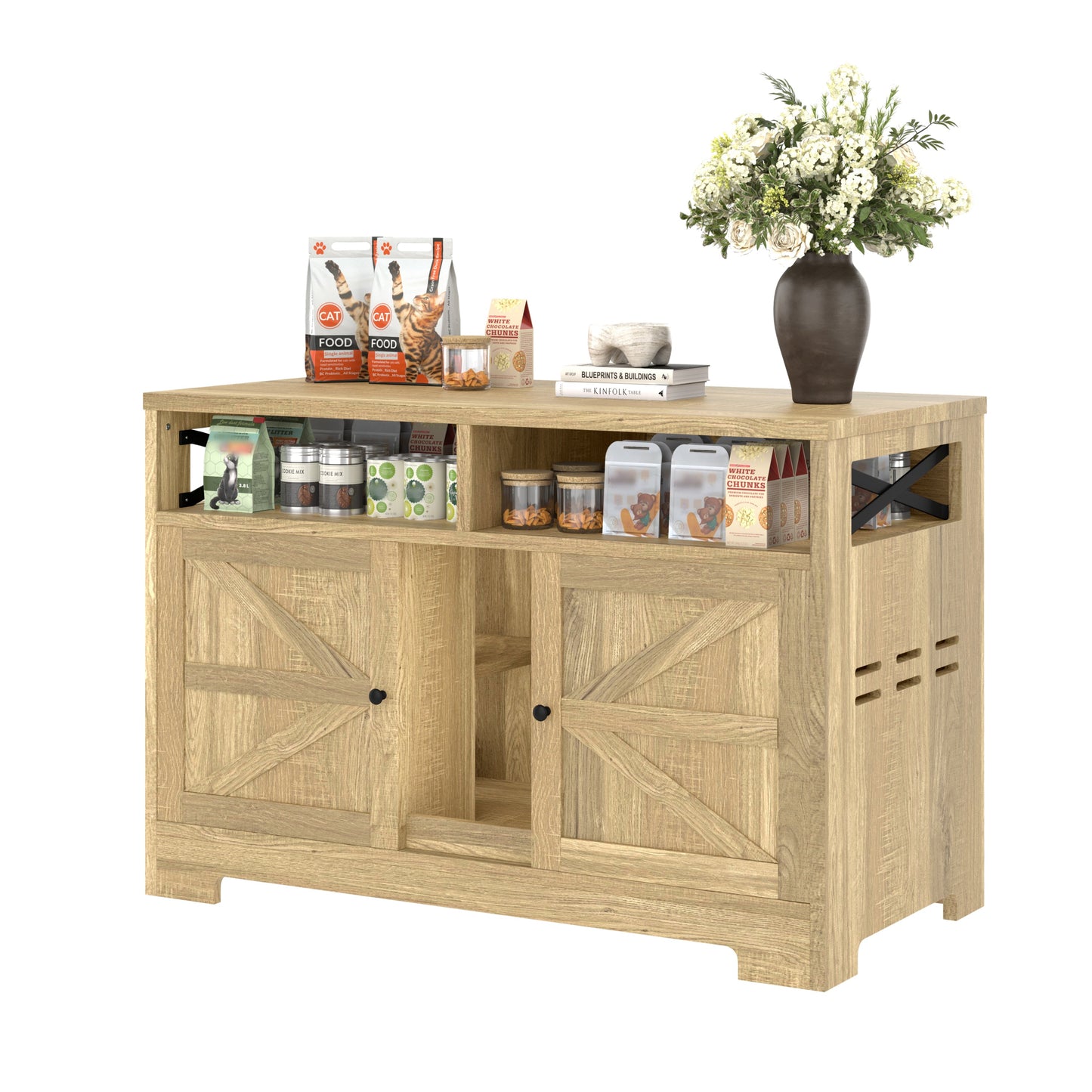 Cat Litter Box Enclosure for 2 Cats, Double Hidden Litter Box