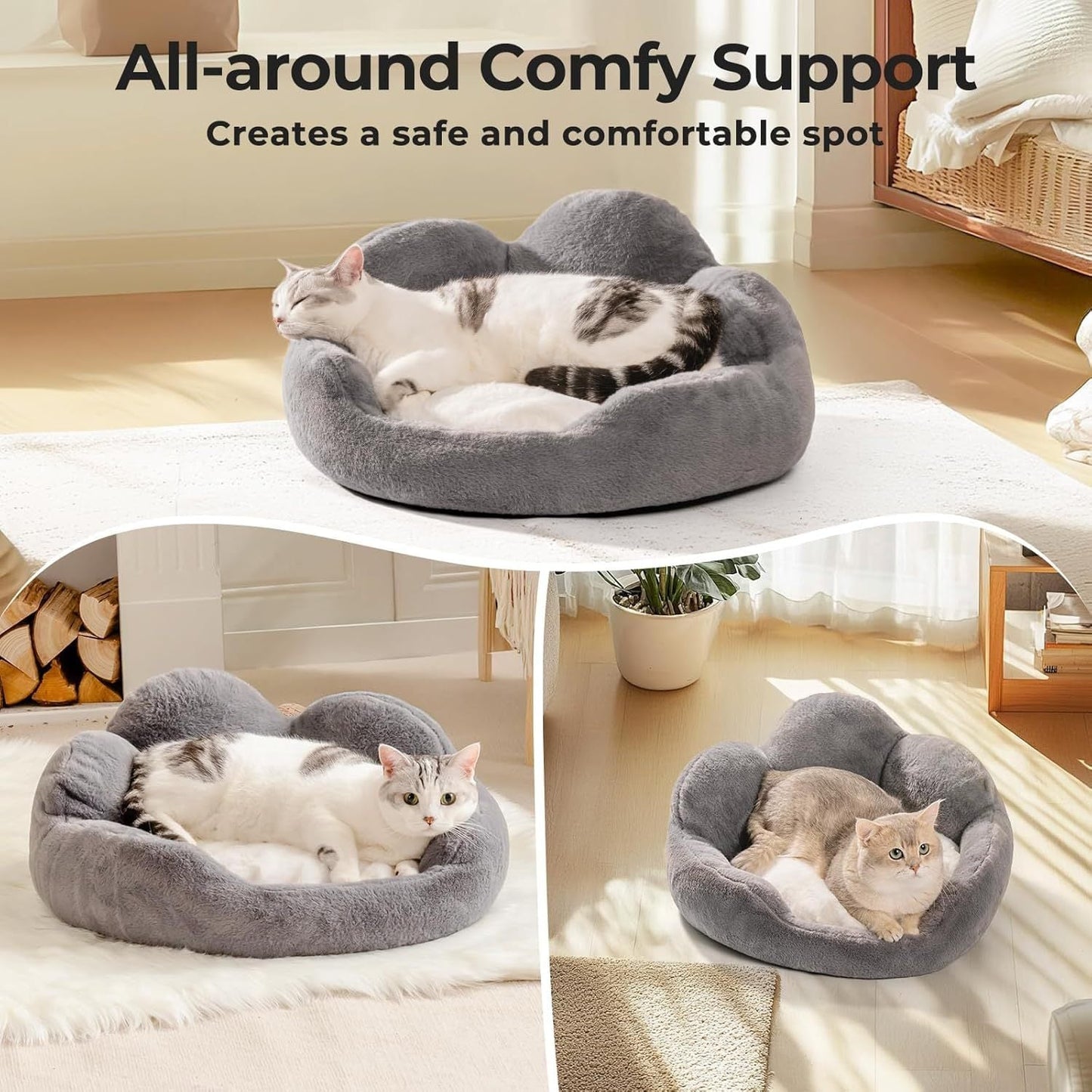 MEWOOFUN Cat Bed, Washable Cat Couch