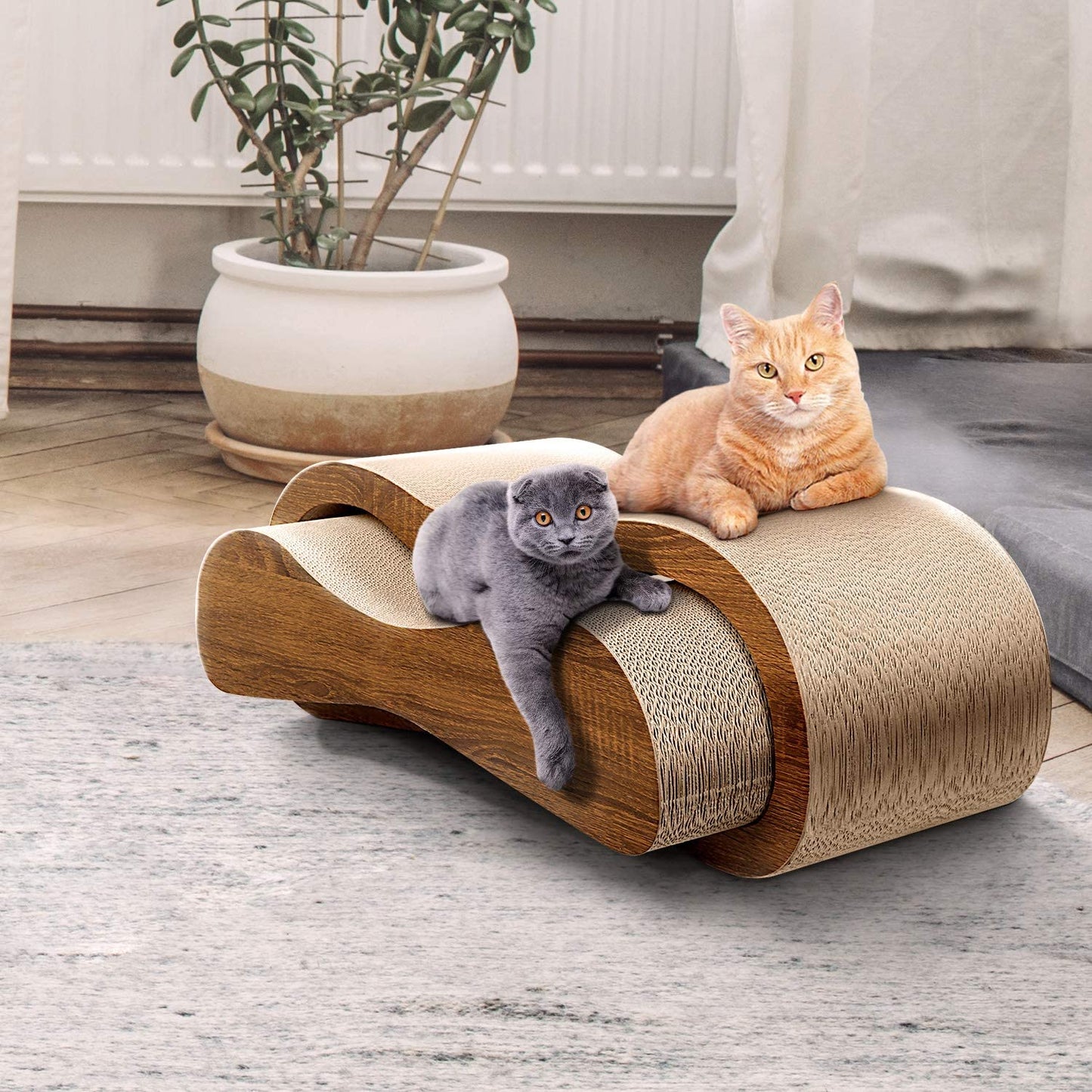 FluffyDream 2 in 1 Cat Scratcher/Lounge Bed